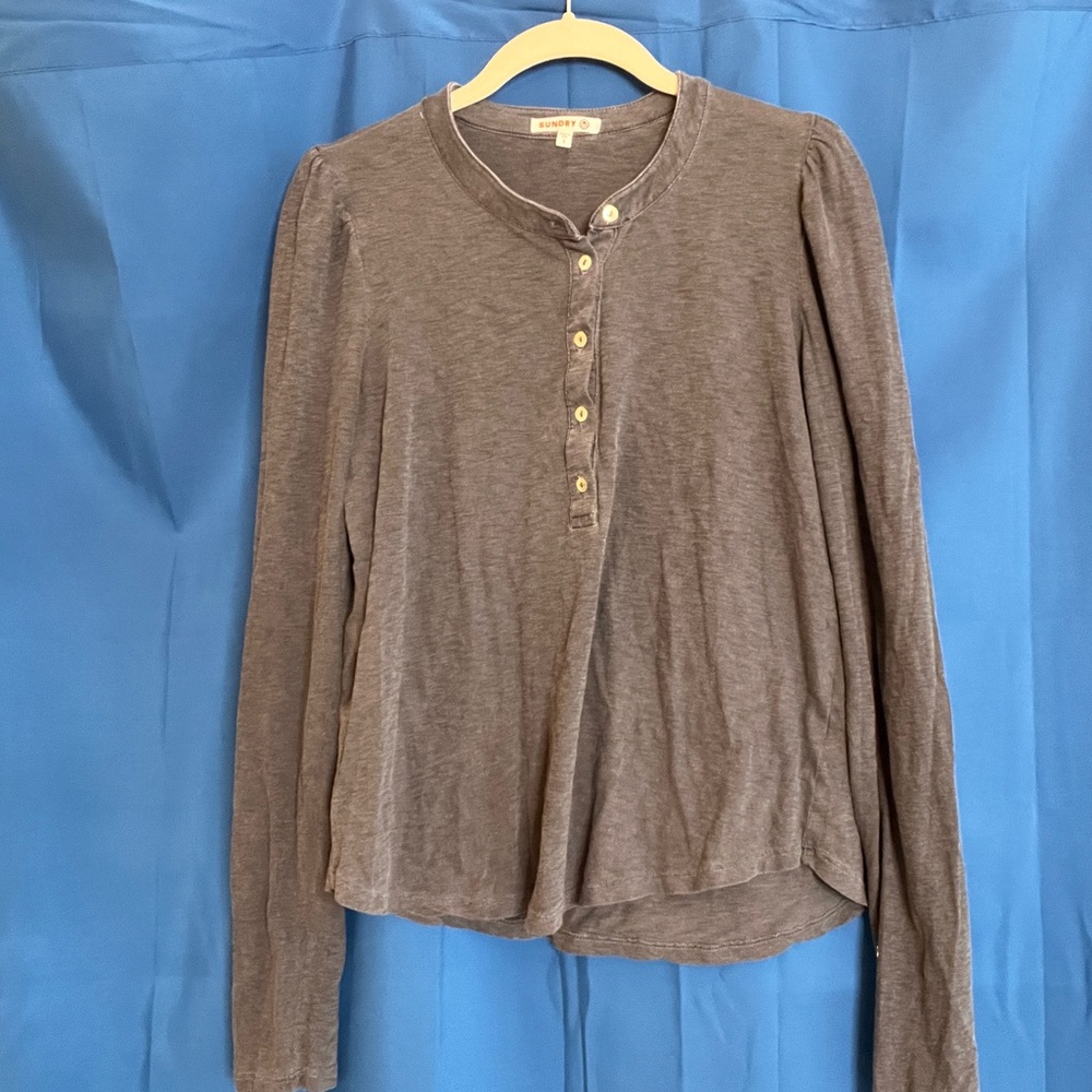 SUNDRY LONG SLEEVE TOP, SMALL